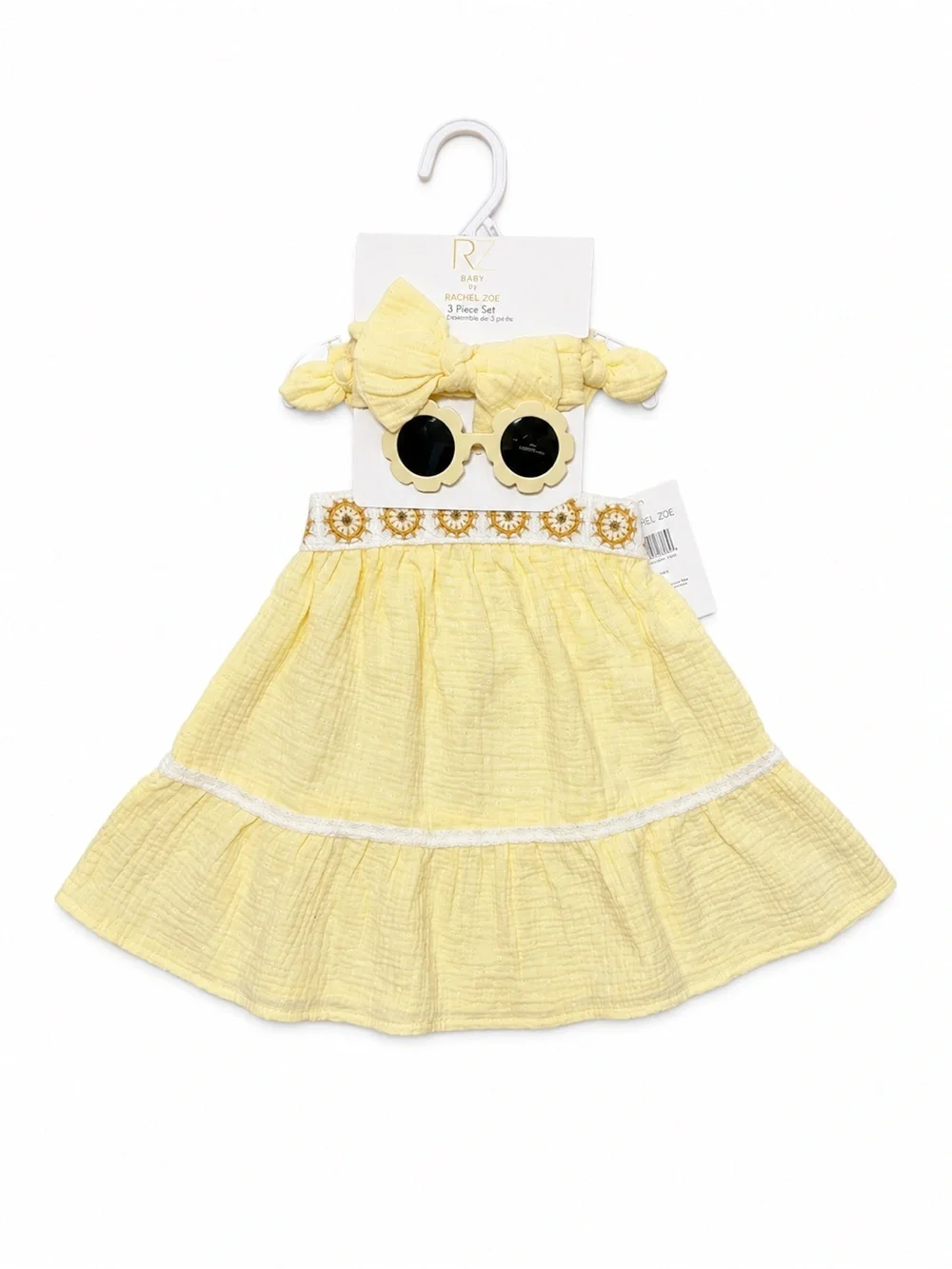 NEW - 2 Set Bundle Rachel Zoe Baby Yellow & Blue 18M w Headband & Sunglasses